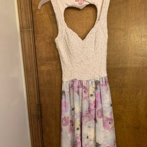 Candie’s Lace and Floral Fit and Flare Sundress
